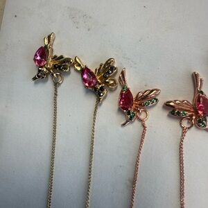 Pink Crystal Hummingbird Pendant Necklace - Women Jewelry